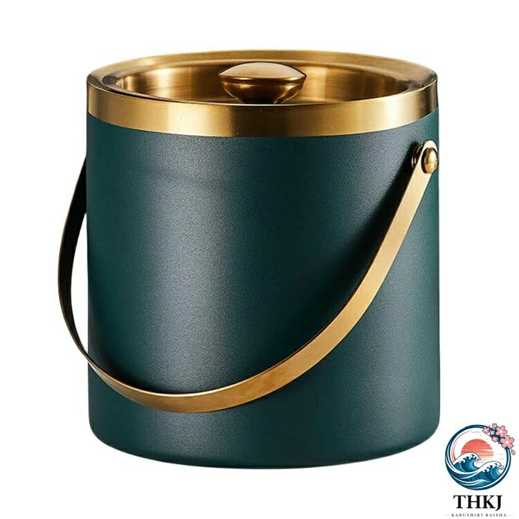 【全品2点で5%OFF】アイスペール 溶けない 二重構造 全ステンレス構造 アイスバケット ステンレス 氷入れ 真空断熱 ハンドルとフタ付 保冷用 2L 3L 大容量 プロ仕様 家庭用 業務用