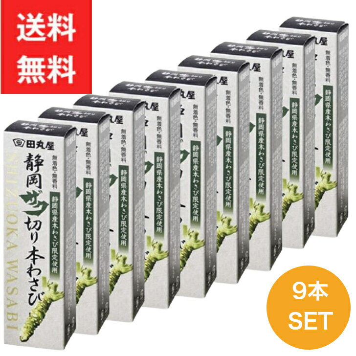 田丸屋本店 静岡ザク切り 本わさび 42g 9本セット ワサビ 山葵 送料無料 静岡 無着色 無香料 刺身