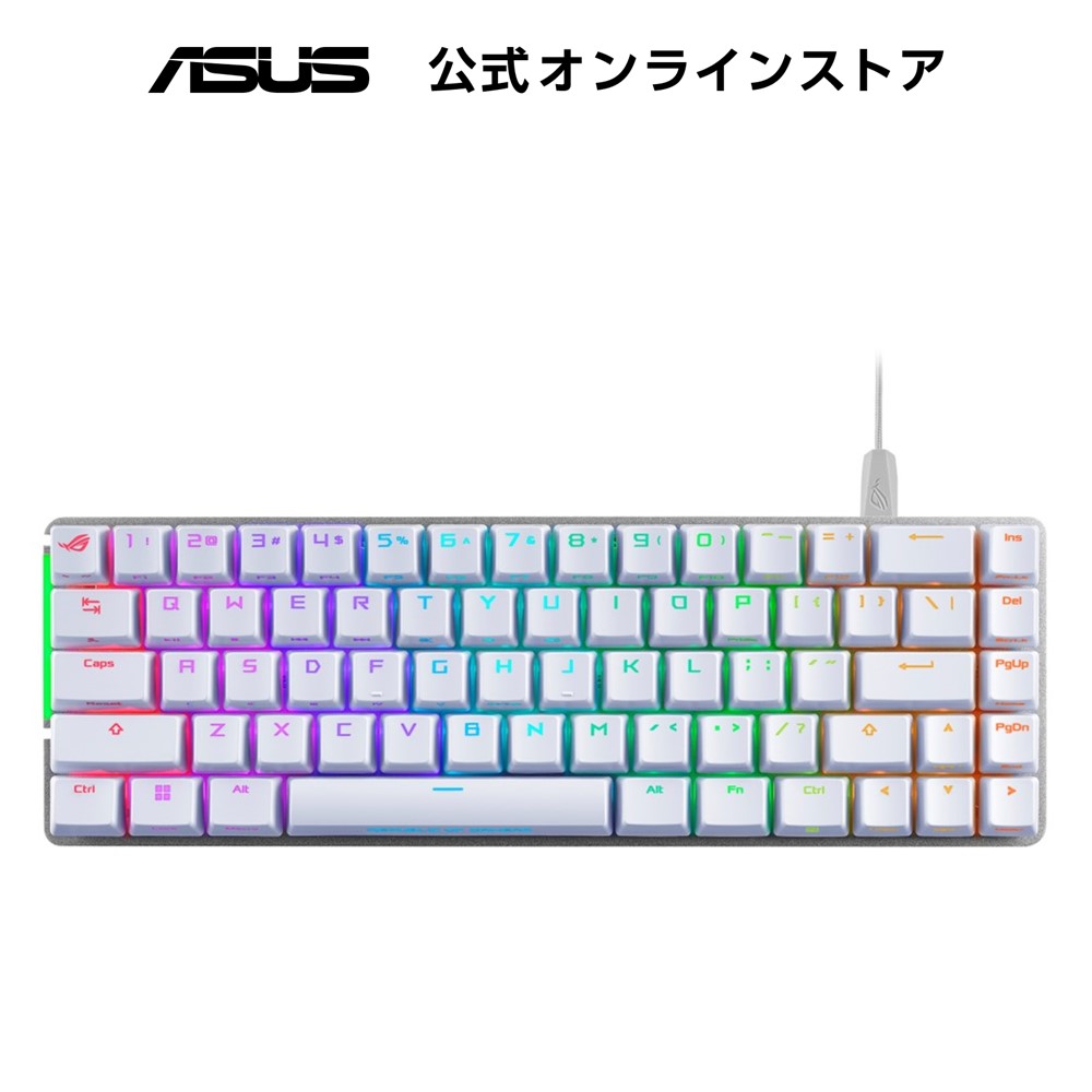 ASUSゲーミングキーボード ROG Falchion Ace 白(65 レイアウト/ROG NXメカニカルスイッチ/デュアルUSB-C/タッチパネル/US配列/カバーケース付属/ROGスイッチスタビライザー/消音フォーム/FPS)国内正規品 M602 FALCHION ACE/NXRD/WHT/US/ABS