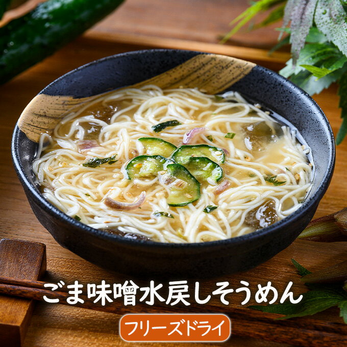 【数量限定】冷や汁風水戻しそうめん 3食 　化学調味料無添加 インスタント素麺　フリーズドライ アスザックフーズ