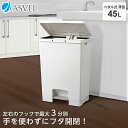 ゴミ箱 分別 ワイド おしゃれ キッチン ふた付き ペダル 縦型 45リットル 45l ダストボックス おしゃれ リビング ごみ箱 足踏み 新生活 【 アスベル...