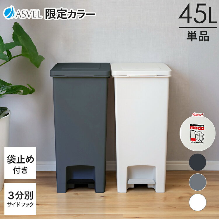 ゴミ箱 分別 45リットル スリム ペダル ふた付き 日本製 おしゃれ キッチン 縦型 ...