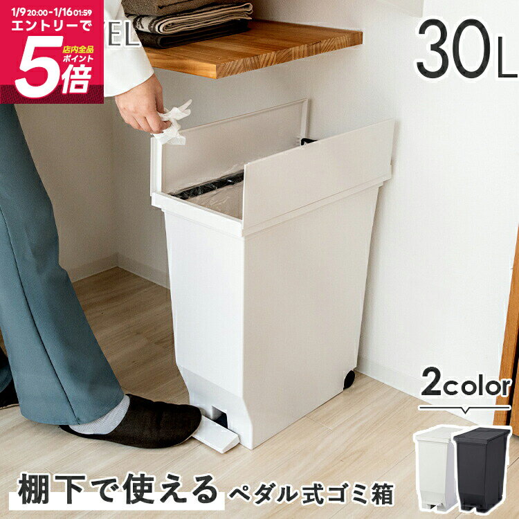 【ZIP!で紹介】ゴミ箱 分別 スリム ペダル 棚下 おしゃれ キッチン ふた付き 縦型 大容量 ワゴン 30リットル 30l 食器棚 キッチンボード カップボード ごみ箱 ダストボックス 足踏み 両開き カウンター【 アスベル エバン ASVEL EBAN 棚下で使える ペダル スリム 30L 】