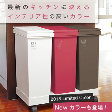 ゴミ箱 ごみ箱 資源ゴミ 横型 3分別 ワゴン 60L キャスター付