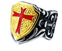 送料無料※金属アレー対応 指輪 18KGP シンプル クロス ギリス リング 14号~30号 ファッション ステンレス鋼 贈り物 男女兼用 新品