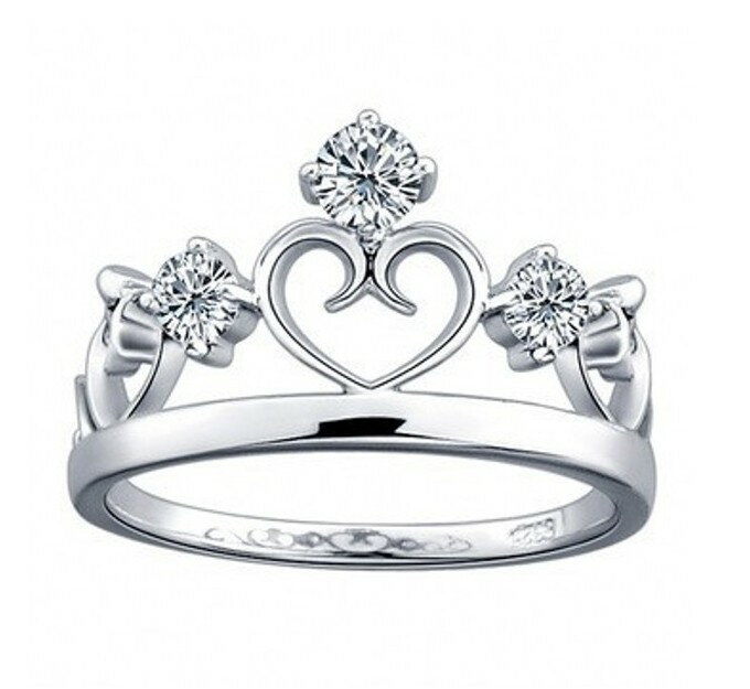 送料無料※金属アレルギー対応 大粒(キュービック・ジルコニア) ゆびわ クラウン 婚約指輪 リング 贈り物 6号/7号/9号/10号/12号/13号/15号/1...