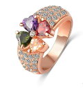 送料無料※金属アレー対応 大粒3.0ct 四つの葉 トルマリン 華奢 ゆびわ 婚約指輪 リング 贈り物 11号〜19号 キュービック・ ジルコニア 指輪【レディース】(4)