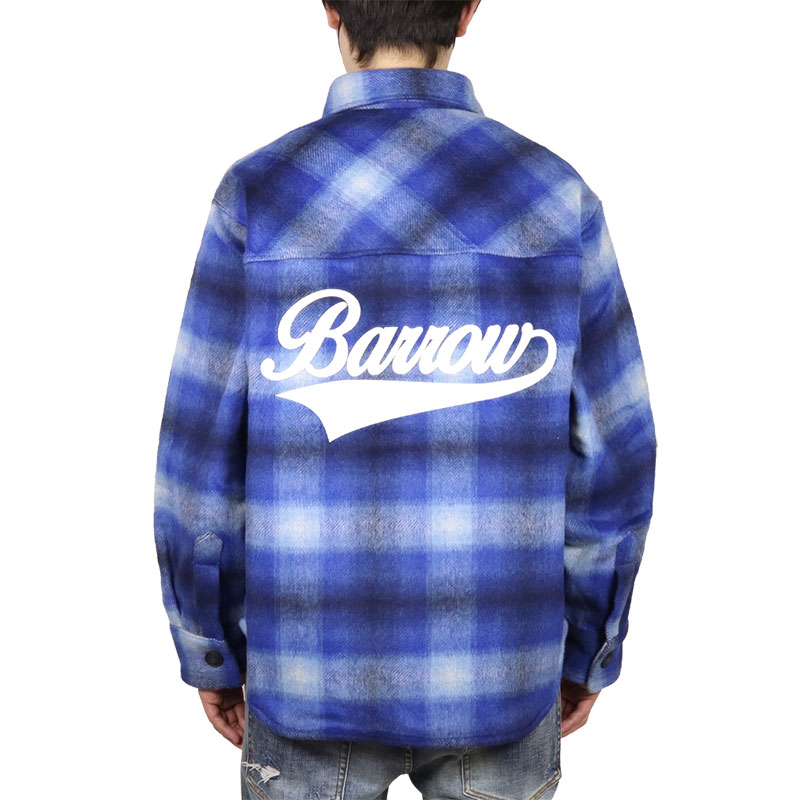 バロー ジャケット BARROW シャツジャケット ネルシャツ チェックシャツ メンズ レディース ブランド 大きいサイズ おしゃれ おすすめ 人気 barrow057 ブルー M L