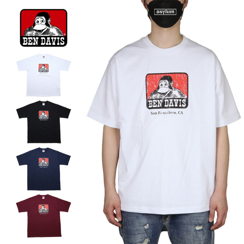 ベンデイビス Tシャツ BEN DAVIS 半袖Tシャツ トップス 綿100% ヘビーウェイト 厚手 メンズ レディース ブランド 大きいサイズ おしゃれ おすすめ 人気 白 黒 bendavis035