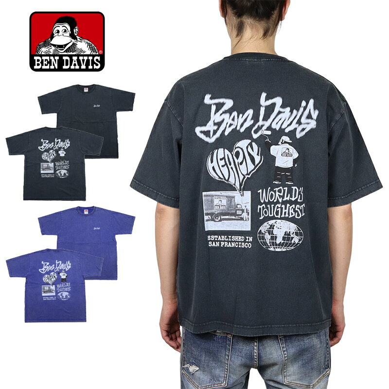 Rakuten - ベンデイビス Tシャツ BEN DAVIS 半袖Tシャツ トップス 綿100% ヘビーウエイト アメカジ 厚手 メンズ レディース ブランド 大きいサイズ おしゃれ おすすめ 人気 黒 bendavis071 ブラック M L XL