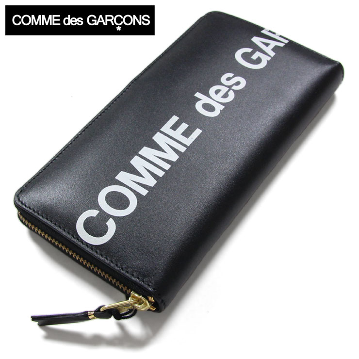 【楽天スーパーSALE 15%OFFクーポン配布中】コムデギャルソン 財布 COMME des GARCONS 長財布 メンズ レディース ブランド 黒 HUGE LOGO レザー ラウンドファスナー長財布 BLACK SA0110HL ブラック