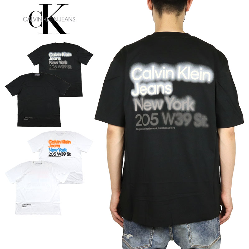 カルバンクライン ジーンズ Tシャツ CALVIN KLEIN JEANS 半袖Tシャツ トップス CKジーンズ メンズ レディース ブランド 大きいサイズ おしゃれ おすすめ 人気 黒 綿100% 黒 白 ckj025 M L XL XXL