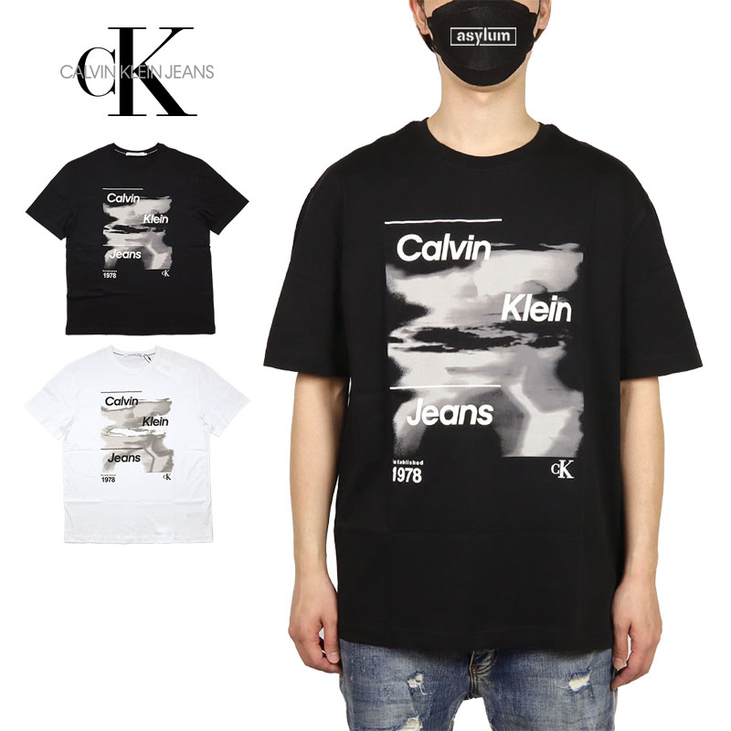 【お買い物マラソン 最大10％OFFクーポン配布中】カルバンクライン ジーンズ Tシャツ CALVIN KLEIN JEANS 半袖Tシャツ トップス CKジーンズ メンズ レディース ブランド 大きいサイズ おしゃれ おすすめ 人気 黒 白 綿100% ckj037 M L XL XXL