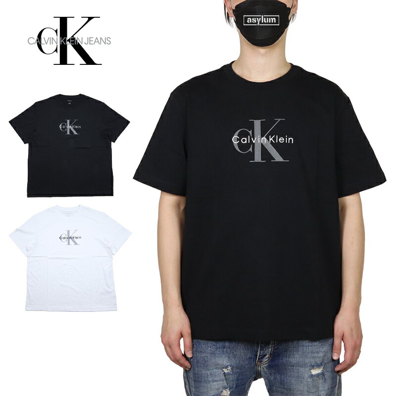 Rakuten - 【MAX90%OFF 楽天スーパーSALE！最大20%OFFクーポン配布中】カルバンクライン ジーンズ Tシャツ CALVIN KLEIN JEANS CKジーンズ 半袖Tシャツ トップス メンズ レディース ブランド 大きいサイズ おしゃれ おすすめ 人気 ckj116 ブラック ホワイト M L XL XXL
