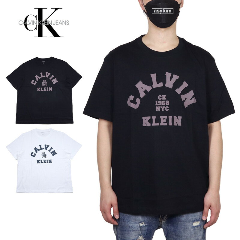 Rakuten - 【MAX90%OFF 楽天スーパーSALE！最大20%OFFクーポン配布中】カルバンクライン ジーンズ Tシャツ CALVIN KLEIN JEANS 半袖Tシャツ ビッグシルエット メンズ レディース ブランド 大きいサイズ おしゃれ おすすめ 人気 黒 白 綿100% ckj121 M L XL XXL