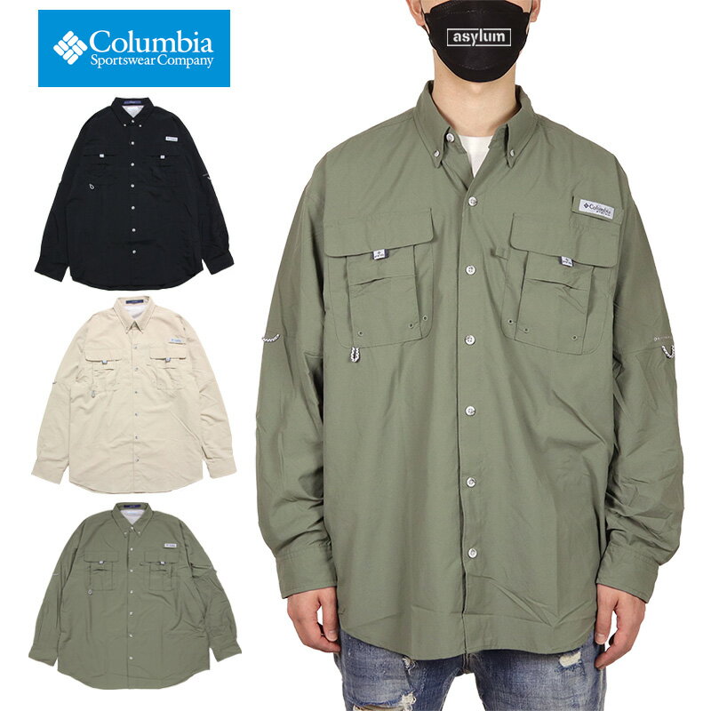 【10％OFF】コロンビア COLUMBIA シャツ 長袖シャツ 長袖 カジュアル メンズ レディース ブランド 大きいサイズ おしゃれ バハマ2Uロングスリーブシャツ FM7048 ブラック ベージュ ネイビー M L XL