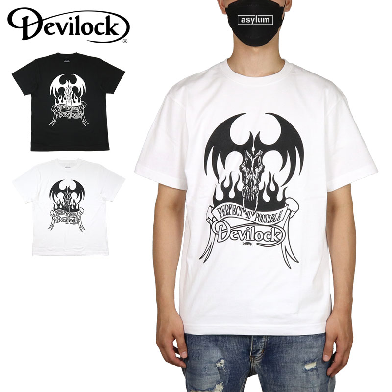 【在庫処分20%OFF】デビロック Tシャツ DEVILOCK 半袖Tシャツ トップス tシャツ メンズ おしゃれ レディース ブランド 大きいサイズ おすすめ 人気 黒 綿100% 黒 白 ストリート devilock002 M L XL XXL