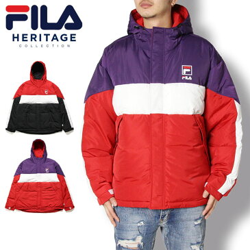 【お買い物マラソン お得なクーポン配布中】FILA フィラ FILA HERITAGE(ヘリテージ) DOWN MOUNTAIN PARKA FM9506 メンズ レディース 秋冬 ダウン ジャケット ブラック ホワイト レッド　パープル M L XL