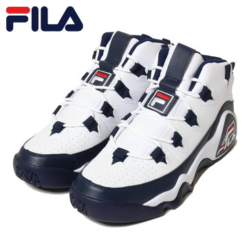 FILA スニーカー フィラ メンズ バッシュ バスケットシューズ 厚底 靴 おしゃれ おすすめ 人気 白 グラントヒル 1 F0410 WHITE ホワイト×ネイビー×レッド 26.5 27 27.5 28