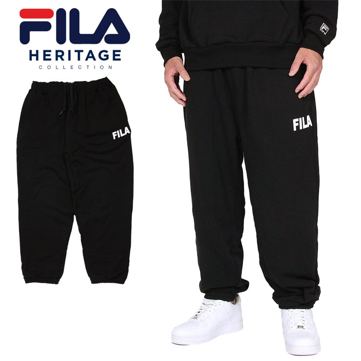 【50％OFF】フィラヘリテージ パンツ FILA Heritage スウェットパンツ メンズ ブランド 大きいサイズ 人気 おしゃれ おすすめ ストリート セットアップ 対応 太め ゆったり PANTS FS3094 ブラック 黒 M L XL