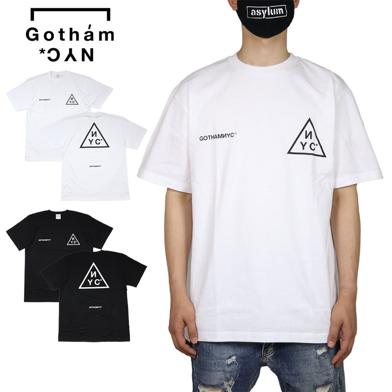 ゴッサム NYC Tシャツ エヌワイシー GOTHAM NYC 半袖Tシャツ メンズ レディース ブランド 大きいサイズ ストリート バックプリント ロゴ おしゃれ おすすめ 黒 白 GN822 ホワイト ブラック M L XL