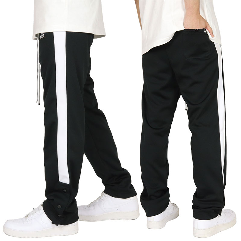 【40%OFF】【MAX90%OFF 楽天スーパーSALE！最大20%OFFクーポン配布中】ゴッサム NYC エヌワイシー トラックパンツ GOTHAM NYC ジャージパンツ ストレート ラインパンツ メンズ ブランド 大きいサイズ おしゃれ おすすめ 人気 黒 gotham145 ブラック グレー M L XL