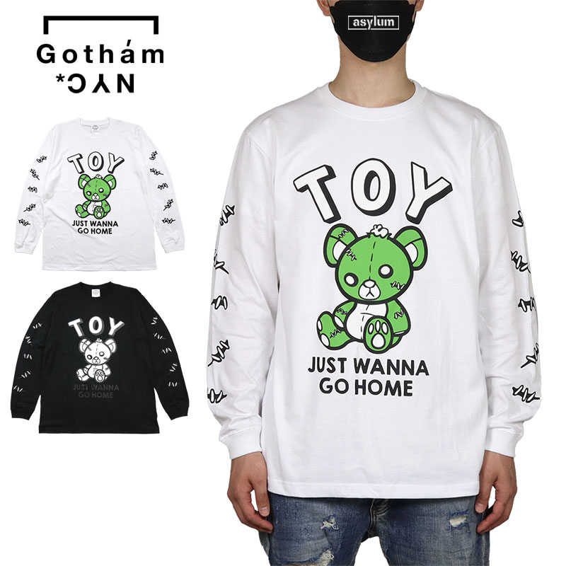 ゴッサム NYC ロンT エヌワイシー GOTHAM NYC Tシャツ 長袖Tシャツ ロングスリーブ トップス メンズ レディース ブランド 大きいサイズ おしゃれ おすすめ 白 黒 綿100 gotham150 M L XL