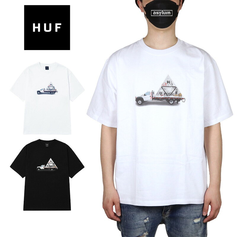 Rakuten - 【楽天スーパーSALE日替り超目玉6/6(土)20:00〜】【50%OFF】HUF Tシャツ ハフ 半袖Tシャツ トップス メンズ レディース ブランド 大きいサイズ おしゃれ おすすめ 人気 綿100% ヘビーウェイト 黒 白 スケボー スケーター ストリート系 huf25ss009 M L XL