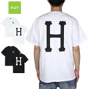 ハフ Tシャツ HUF 半袖Tシャツ TEE メンズ レディース ブランド 大きいサイズ 白 黒 おしゃれ おすすめ コットン 綿100% ESSENTIALS CLASSIC H S/S TEE TS01048 ホワイト ブラック S M L XL XXL