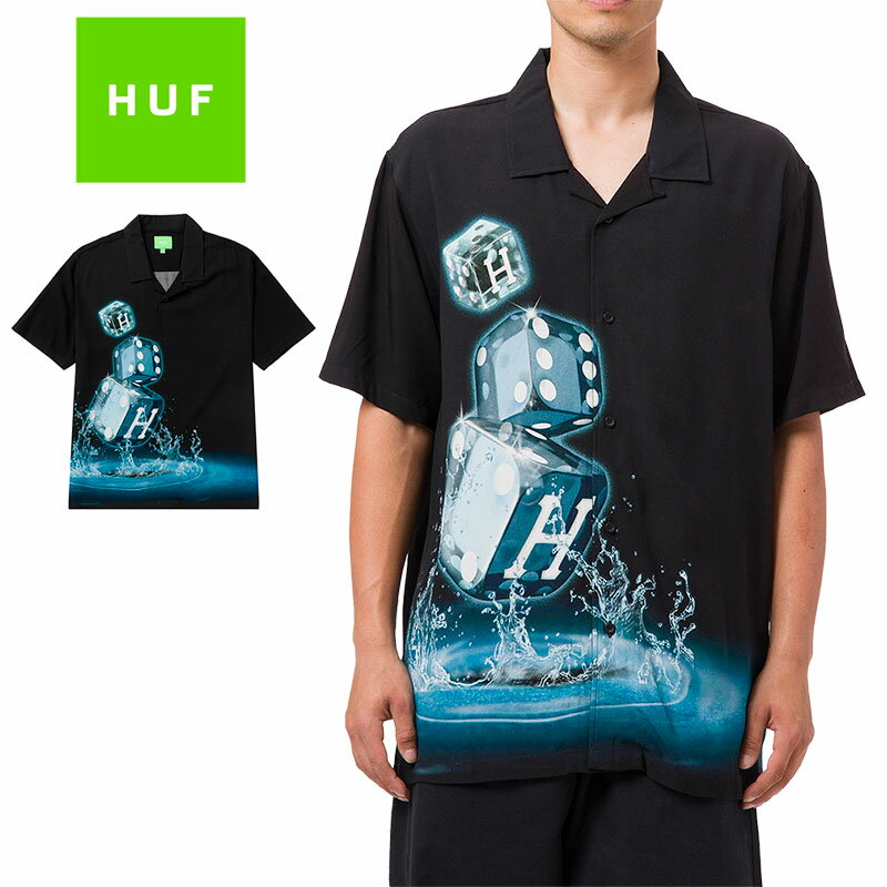 ハフ HUF シャツ 半袖シャツ アロハシャツ 開襟シャツ リゾートシャツ メンズ レディース ブランド 大きいサイズ おしゃれ おすすめ 人気 黒 レーヨン huf22ss036 ブラック M L XL