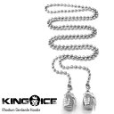 【在庫処分30%OFF】KING ICE キングアイス RHODIUM GERDANDE HOODIE メンズ レディース ネックレス シルバー