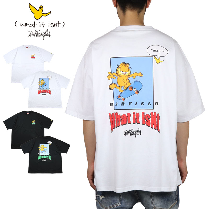 マークゴンザレス ガーフィールド 半袖Tシャツ GARFIELD トップス 綿100 Tシャツ メンズ レディース ブランド 大きいサイズ おしゃれ おすすめ 人気 黒 白 mark23ss018 ホワイト ブラック