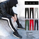 mnml ミニマル TRACK PANTS 17ML-AW271P メンズ レディース 夏秋冬 トラックパンツ ラインパンツ ブラック グリーン レッド ネイビー S M L XL