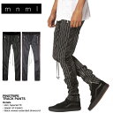 mnml ミニマル 裾ZIP(ジップ) mnml PINSTRIPE TRACK PANTS 18ML-SP384P ラインパンツ トラックパンツ ピンストライプ S/M/L/XL