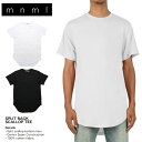 【お得クーポン大量配布中】mnml ミニマル ロング丈 Tシャツ mnml SPLIT BACK SCALLOP TEE 18ML-SM134T/メンズ/レイヤード/シャツ/LA発/B系/ストリート系メンズファッション/ブラック/ホワイト