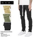 【GW超ポイントバック5倍】mnml ミニマル カーゴパンツ スキニー スリム CARGO DRAWCORD PANTS メンズ 裾ジップデニム ミニマル カーキ オリーブ ブラック XS S M L XL