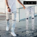 mnml ミニマル M55 STRETCH DENIM BLUE メンズ レディース 夏秋冬 クラッシュデニムパンツ インディゴ 28inch 30inch 32inch 34inch 36inch 38inch