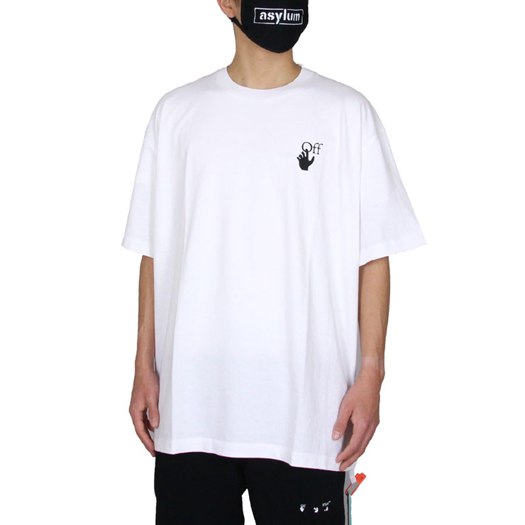 オフホワイト Tシャツ OFF-WHITE 半袖Tシャツ メンズ レディース ブランド 大きいサイズ おしゃれ おすすめ バックプリント 白 MARKER S/S OVER TEE WHITE RED ホワイト M L