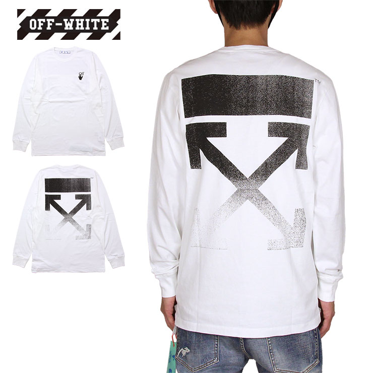 【MAX80%OFF 楽天スーパーSALE】【在庫処分セール10％OFF】OFF-WHITE ロンT オフホワイト Tシャツ 長袖Tシャツ メンズ レディース ブランド 大きいサイズ おしゃれ おすすめ かっこいい ストリート DEGRADE ARROW L/S TEE WHITE BLACK ホワイト M L XL