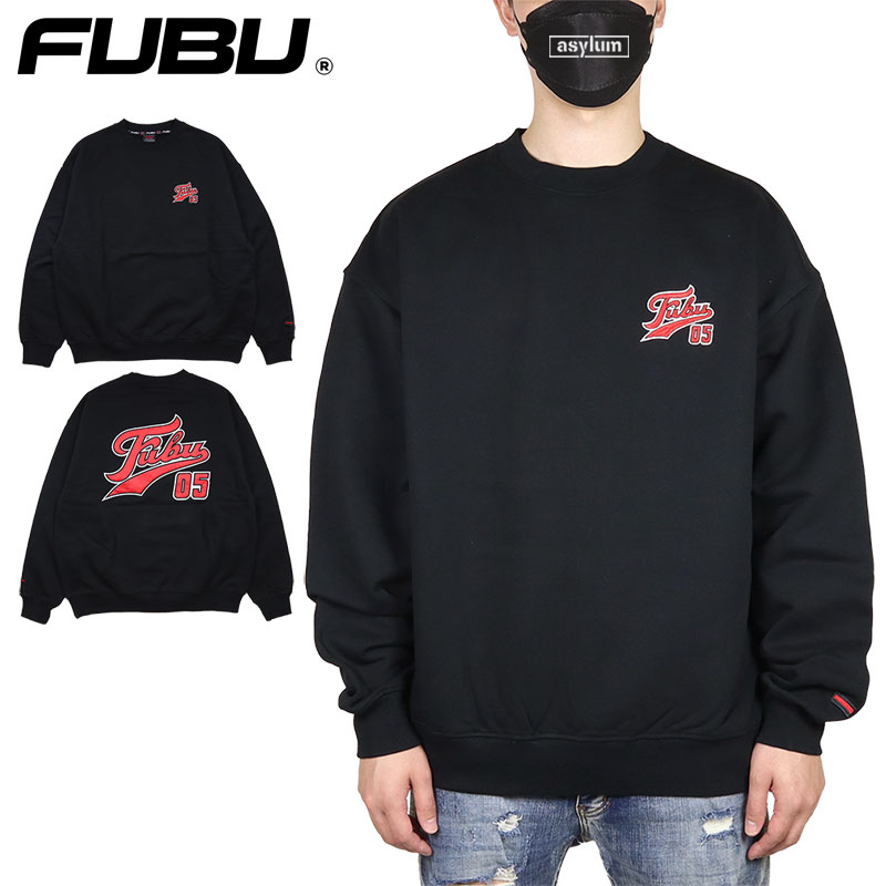 Rakuten - 【15%OFF】【MAX90%OFF 楽天スーパーSALE！最大20%OFFクーポン配布中】FUBU トレーナー フブ スウェット 厚手 ヘビーウエイト トップス メンズ レディース ブランド 大きいサイズ おしゃれ おすすめ 人気 ストリート 黒 ビッグシルエット fubu24aw001 ブラック M L XL XXL