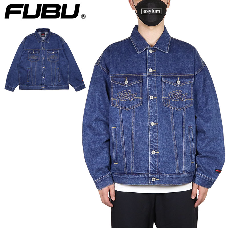 Rakuten - 【15%OFF】【MAX90%OFF 楽天スーパーSALE！最大20%OFFクーポン配布中】FUBU ジャケット フブ デニムジャケット Gジャン アウター メンズ レディース ブランド 大きいサイズ おしゃれ おすすめ 人気 ストリート fubu24aw002 ネイビー M L XL XXL