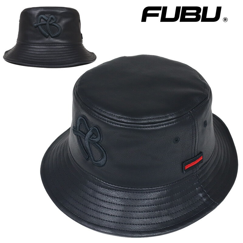 Rakuten - FUBU バケハ フブ バケットハット 帽子 フェイクレザー 合皮 メンズ レディース ブランド 大きいサイズ おしゃれ おすすめ 人気 黒 fubu25ss001 ブラック M/L