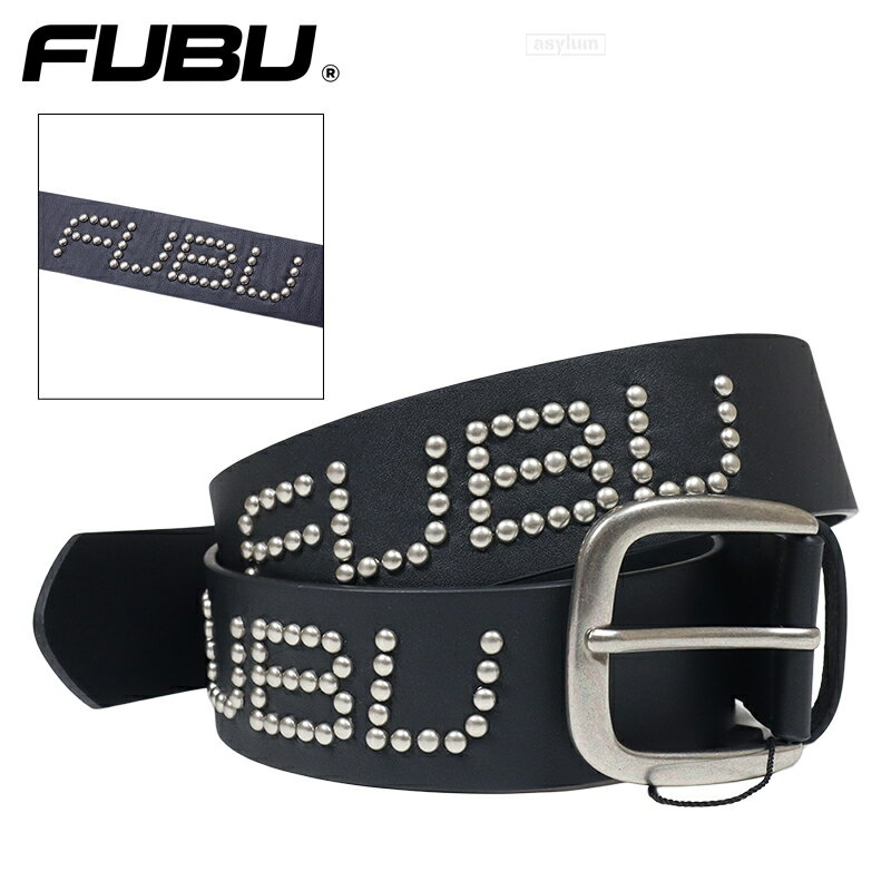 Rakuten - 【MAX90%OFF 楽天スーパーSALE！最大20%OFFクーポン配布中】FUBU ベルト フブ レザーベルト スタッズベルト 牛革 本革 メンズ レディース ブランド 大きいサイズ おしゃれ おすすめ 人気 黒 fubu26ss001 ブラック M-L L-XL