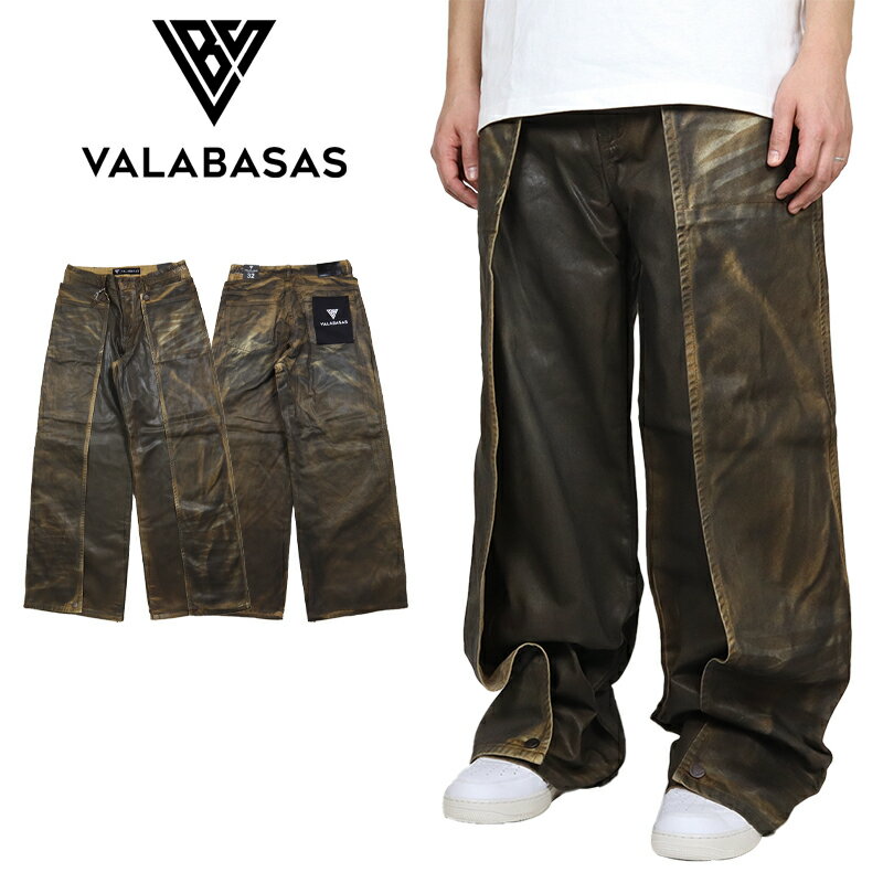 Rakuten - 【10%OFF】【MAX90%OFF 楽天スーパーSALE！最大20%OFFクーポン配布中】バラバサス デニムパンツ VALABASAS バギーパンツ ジーンズ Gパン オイルコーティング加工 メンズ ブランド 大きいサイズ おしゃれ おすすめ 人気 ストリート valabasas001 30 32 34