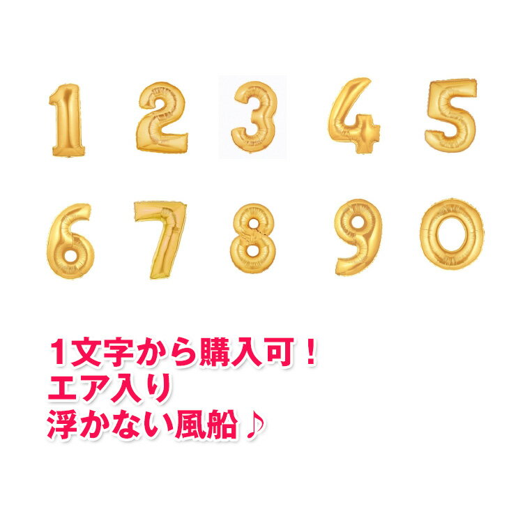 誕生日 バルーン 【レターバルーン中・ゴールド・ナンバー】 バルーンギフト バースデー バースデーバルーン 結婚記念日 風船 周年 贈り物 【あす楽_土曜営業】【あす楽_日曜営業】