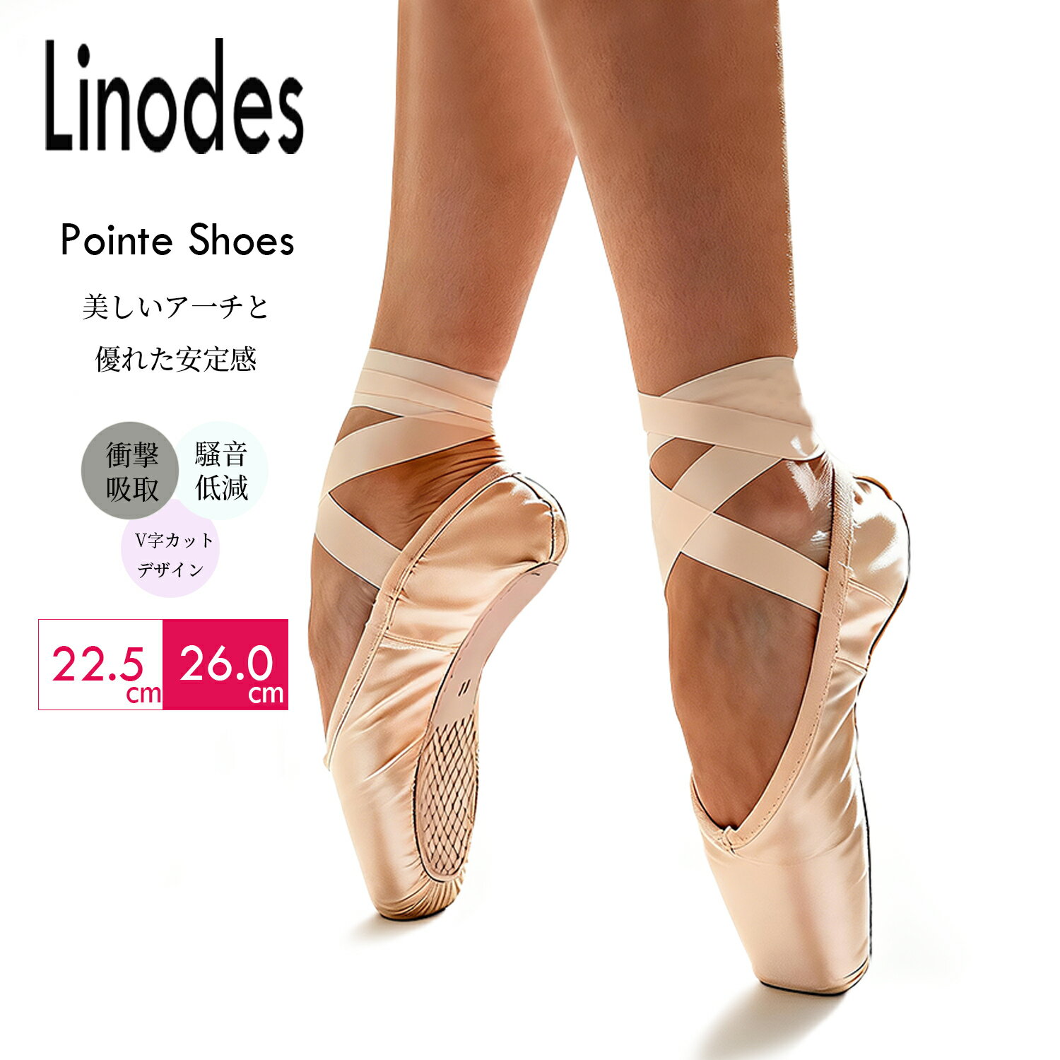 Rakuten - 【1000円OFFクーポンあり】Linodes ヘリテージポワントシューズトウシューズ ポワントシューズ バレエシューズ 騒音低減 リハーサルと本番の両方に理想的なポワントシューズ Vカット 初心者 練習用