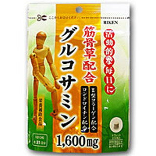 年齢と共に減少してしまうグルコサミンを1日目安量10粒中に1,600mgと高配合し、さらにシソ科の植物である筋骨草エキスと、II型コラーゲンペプチド、コンドロイチン硫酸、ヒアルロン酸を含む鶏軟骨抽出物を配合した栄養補助食品です。 ＜お召し上がり方＞ 栄養補助食品として1日10を目安に水またはお湯と共にお召し上がりください。 ＜原材料＞ マルトデキストリン、鶏軟骨抽出物（II型コラーゲンペプチド、コンドロイチン硫酸、ヒアルロン酸含有）、筋骨草エキス末（デキストリン、筋骨草エキス）、グルコサミン（えび由来）、ショ糖脂肪酸エステル、微粒酸化ケイ素、（原材料の一部にゼラチンを含む） ＜栄養成分表示＞ 10粒（2.4g）当たり エネルギー 9.36kcal たんぱく質 0.75g 脂質 0.04g 炭水化物 1.50g ナトリウム 3.12mg 主要成分表示：10粒（2.4g）当たり グルコサミン 1,600mg 筋骨草エキス末 10mg 型コラーゲンペプチド 100mg コンドロイチン硫酸 20mg ヒアルロン酸 1mg 【発売元・製造元】 リケン 【区分】日本製・健康補助食品 広告文責：株式会社ボーテ 電話：03-6303-0909