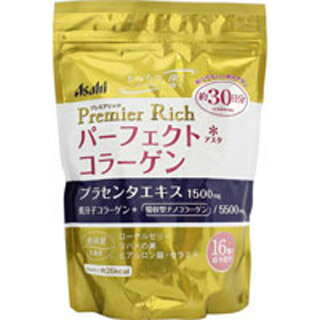 ●低分子コラーゲンに吸収型ナノコラーゲンをプラス。コラーゲン量5500mg！ エイジングケア成分として人気のプラセンタも新配合！全16種の美容成分がたっぷりつまったリッチ処方でハリつや潤いをサポートします。 ●プラセンタエキス 1500mg配合。女性の美と健康をサポートします。 ●もっちりハリつや・深く潤う ●サラッと溶けておいしく飲めます。コーヒー、ココア、スープ、ヨーグルトなどに… ＜食べ方＞ 1回分は大さじすり切り1と1/3杯（7.5g）です。1日1回を目安に、お好きな飲み物や食べ物に溶かしてお召し上がりください。溶かした後は、すみやかにお飲みください。 ＜原材料＞ コラーゲンペプチド（ゼラチン：豚・魚由来）、難消化性デキストリン、月桃葉エキス末、プラセンタエキス末（豚由来）、乳酸菌粉末（殺菌）、セラミド含有パイナップル抽出物、植物油脂、ローヤルゼリーエキス末、コエンザイムQ10、混合ハーブ抽出物（デキストリン、ドクダミ、セイヨウサンザシ、ローマカミツレ、ブドウ葉）、酵素処理燕窩、ビタミンC、甘味料（ソルビトール、アセスルファムK、スクラロース）、糊料（プルラン）、ヒアルロン酸、香料、グルコサミン（エビ・カニ由来） ＜栄養成分表示＞ 1回分（7.5g）あたり 食物繊維・・・1.0g 　 CoQ10・・・1.0mg グルコサミン・・・10mg ○製造時配合 1回分あたり コラーゲン・・・5500mg ヒアルロン酸・・・30mg 乳酸菌粉末（殺菌）・・・30mg プラセンタエキス末・・・54.5mg （エキス換算：1500mg） 月桃葉エキス・・・3mg セラミド・・・600μg 【発売元・製造元】 アサヒフードアンドヘルスケア（株） 【区分】日本製・健康補助食品 広告文責：株式会社ボーテ 電話：03-6303-0909