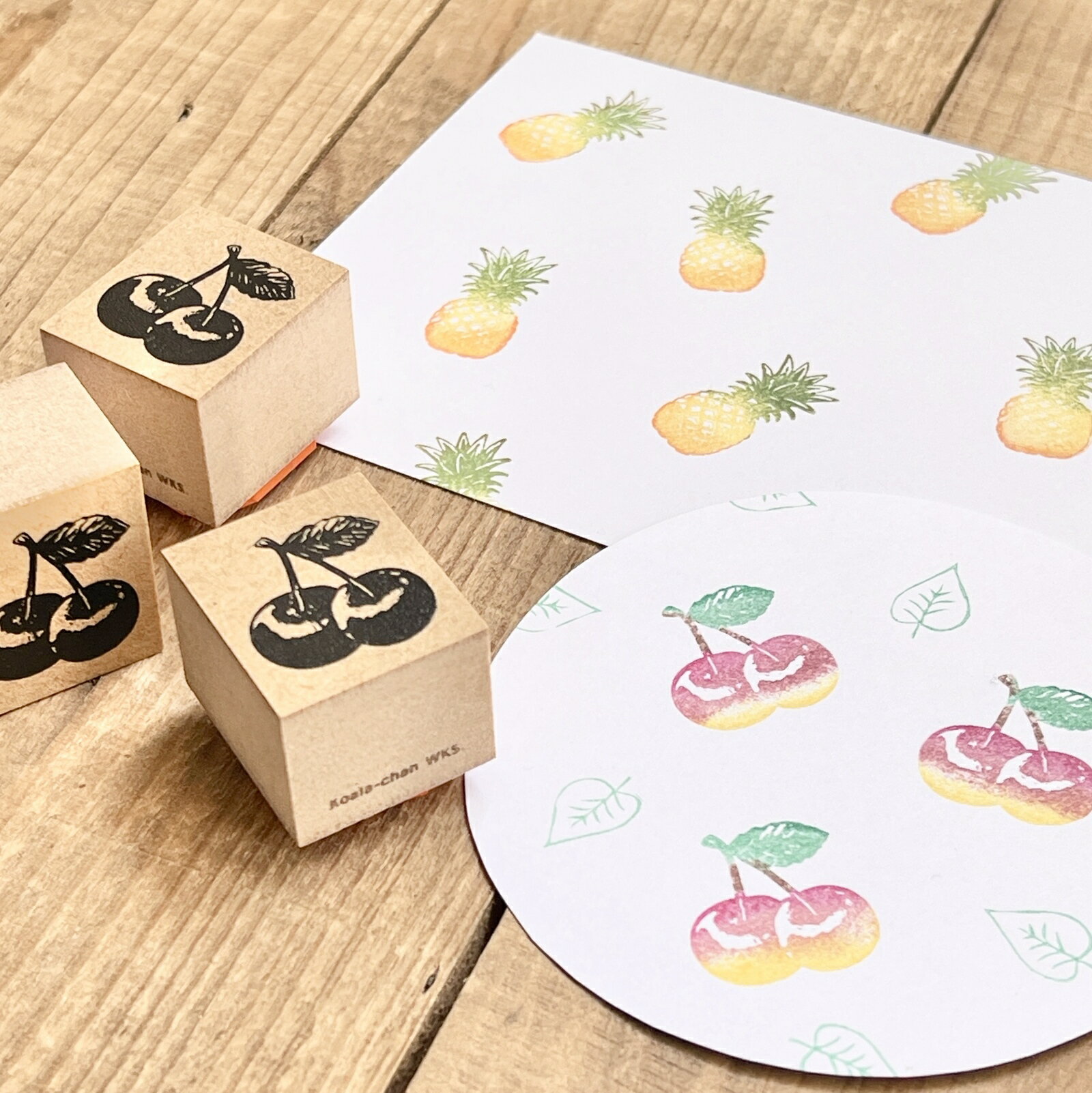 チェリーのはんこ｜さくらんぼ｜ラバースタンプ｜はんこ｜かわいい｜フルーツ｜ビンテージ｜ヴィンテージ｜レトロ｜クラシック｜ボタニカル｜リアル［ネコポス配送2］