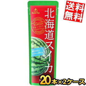 【送料無料】ゴールドパック 北海道スイカ 80gパウチ×40本(20本×2ケース) 北海道産すいか使用 果汁 シャーベット ジュース アイス すいか スイカ 西瓜 ※北海道800円・東北400円の別途送料加算